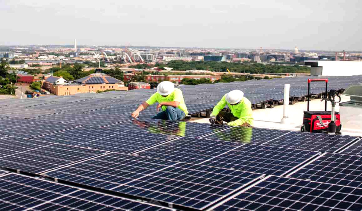 Solar panel installation in Bangladesh